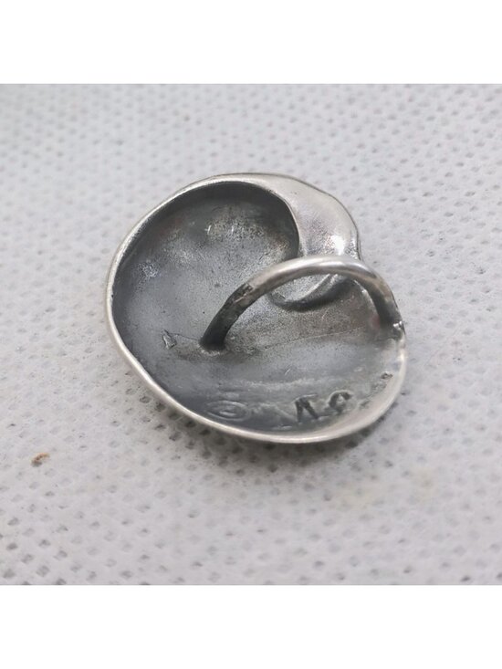 Vtg Mignon Faget Nautilus Shell Baby's Ear Pendant Sterling Silver on Silk Cord - Picture 6 of 7